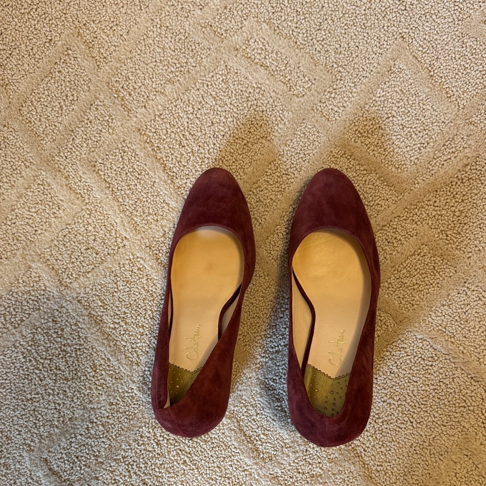 Cole Haan Burgundy Suede Heels